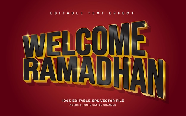 Willkommen ramadan bearbeitbare texteffektvorlage