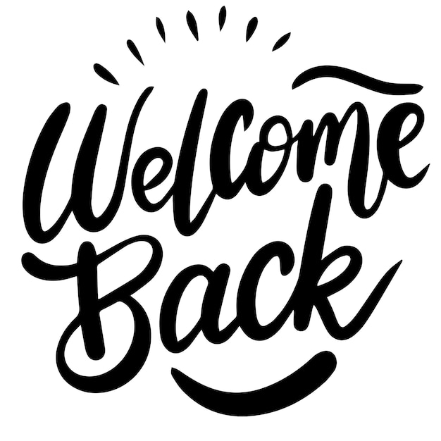 Willkommen Text Banner Handschrift Willkommen kurze Phrase Hand gezeichneten Vektorkunst