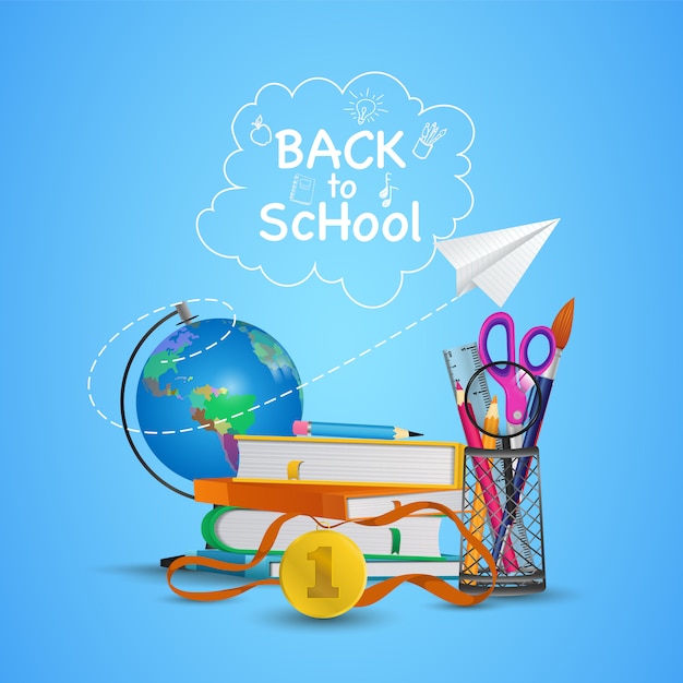 Willkommen zurück in der Schule. bereit zu studieren.