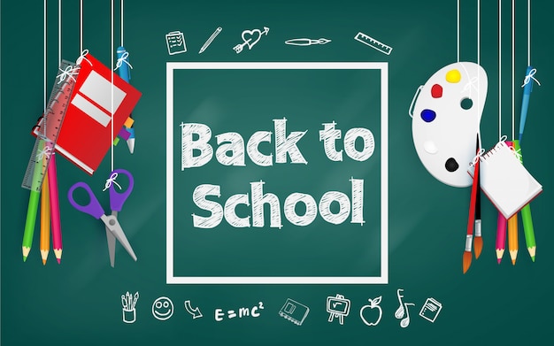 Willkommen zurück in der Schule. Hintergrund, Plakat und Vorlage
