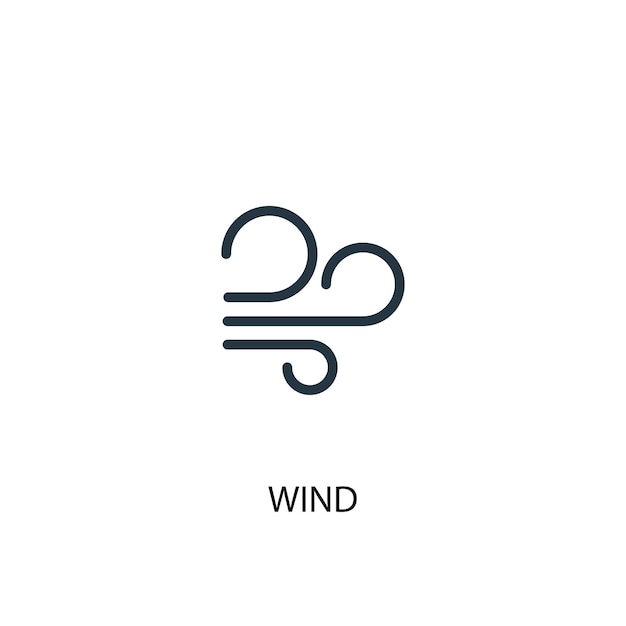 Wind kreatives symbol. einfache elementillustration. windkonzept symboldesign aus der herbstkollektion. kann für web und mobile verwendet werden.