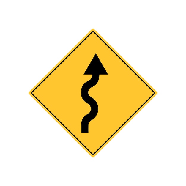 Vektor winding road sign warnvektor