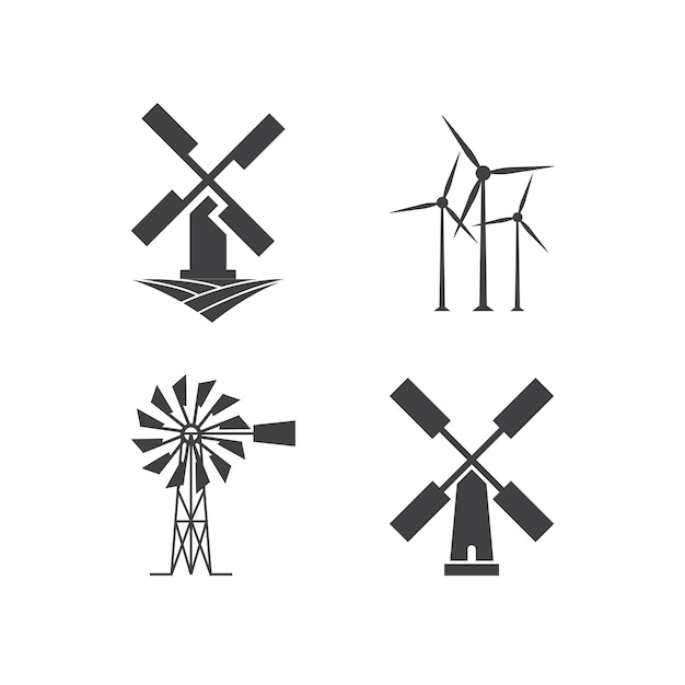 Vektor windmühle logo design-vorlage