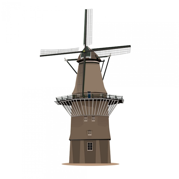 Vektor windmühle rotterdam niederlande