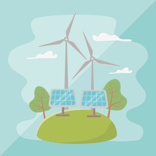 Windmühle und Energie sparen