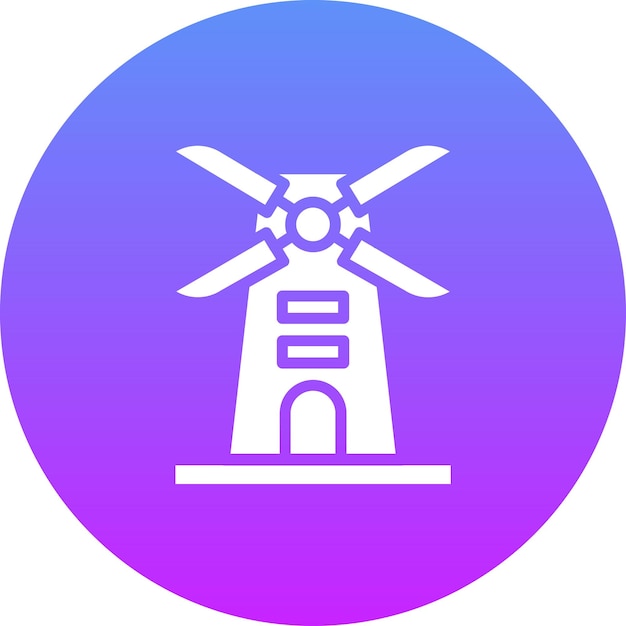 Vektor windmühle-vektor-ikonen-illustration des ikonensets des wilden westens
