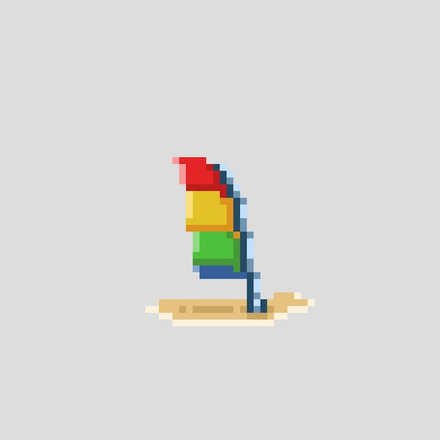 Windsurfboot im Pixel-Art-Stil