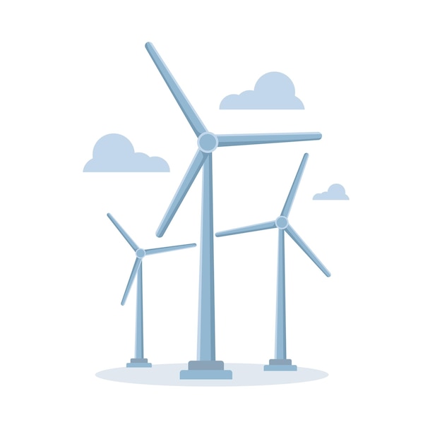 Vektor windturbinen windkraftenergie-vektorillustration