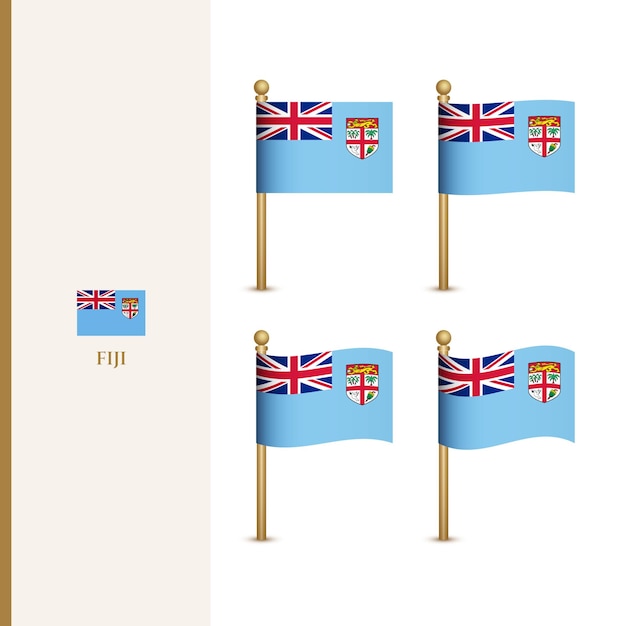 Winkende fidschi-flaggen 3d-vektorillustration flagge von fidschi
