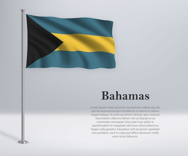 Winkende flagge der bahamas am fahnenmast