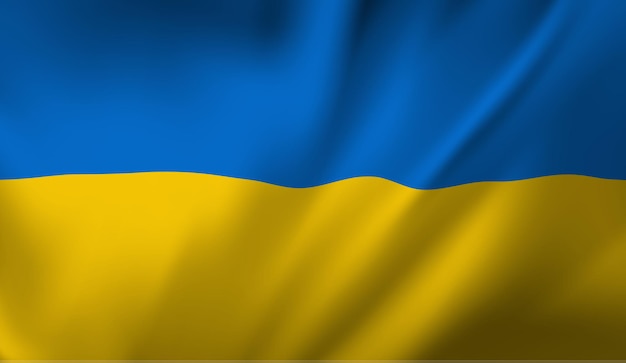 Winkende flagge der ukraine winkende ukraine flagge abstrakter hintergrund