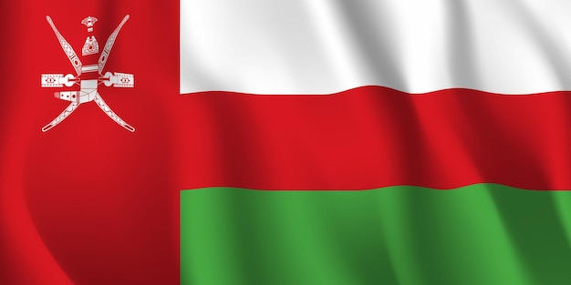 Winkende Flagge des Oman. Winken Oman Flagge abstrakten Hintergrund