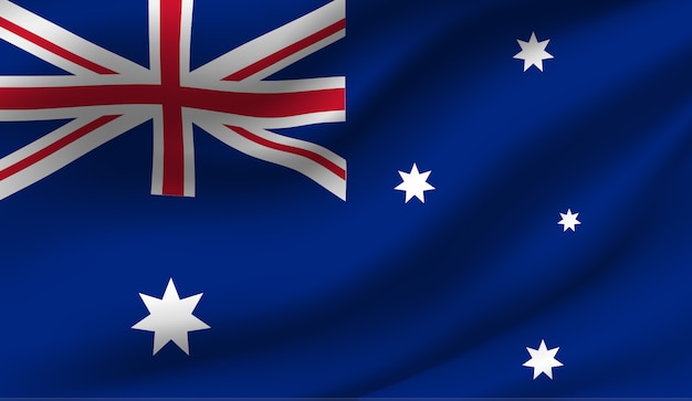 Winkende Flagge von Australien. Abstrakter Hintergrund der wehenden Australienflagge