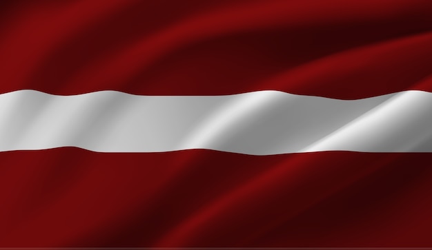 Winkende flagge von lettland. winkender abstrakter hintergrund der lettischen flagge