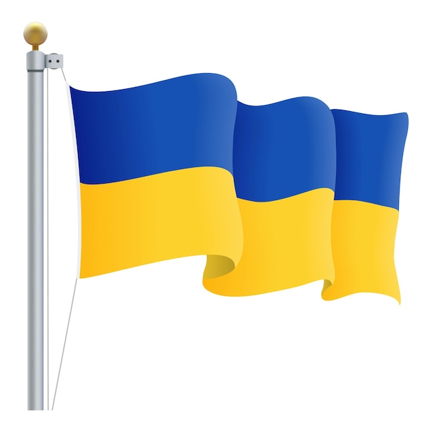 Winkende ukraine-flagge lokalisiert auf einer weißen hintergrund-vektor-illustration