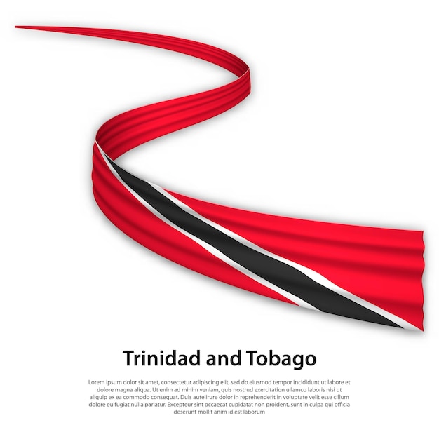 Winkendes Band oder Banner mit Flagge von Trinidad und Tobago