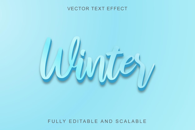 Vektor winter 3d-text-effekt