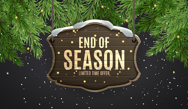 Winter ende der saison sale banner vorlage