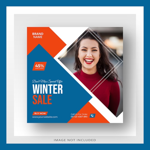 Vektor winter fashion sale banner oder fashion sale social media post template design