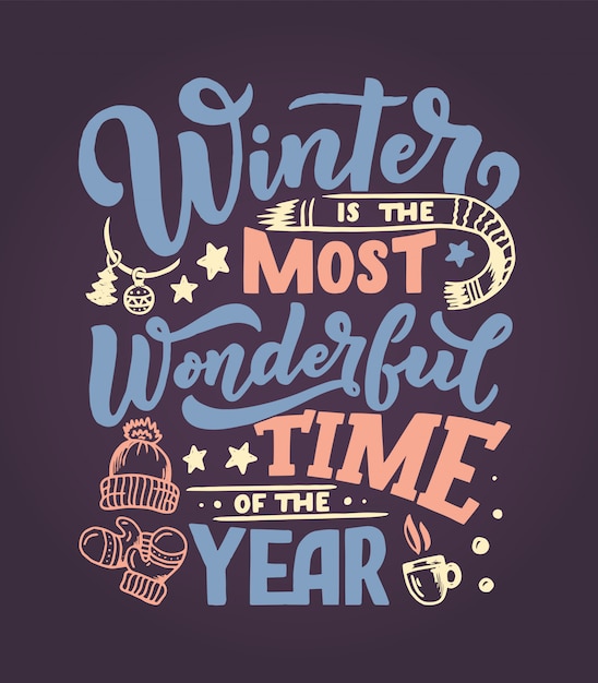 Winter inspirierendes zitat. typografie