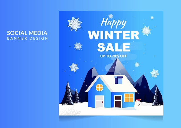 Winter neue Mode Verkauf Social Media Post Design Banner Vorlage