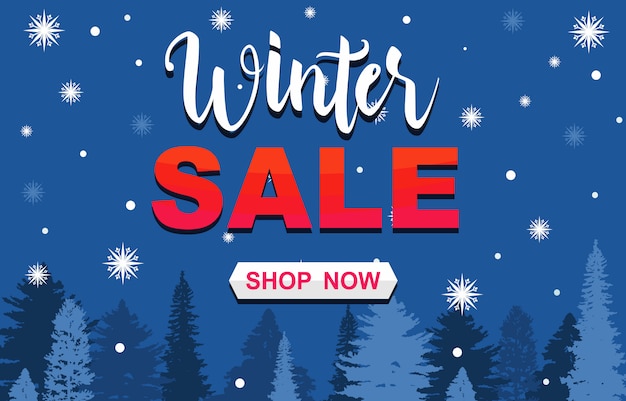 Winter sale marketing promotion banner card pine schneeflocke
