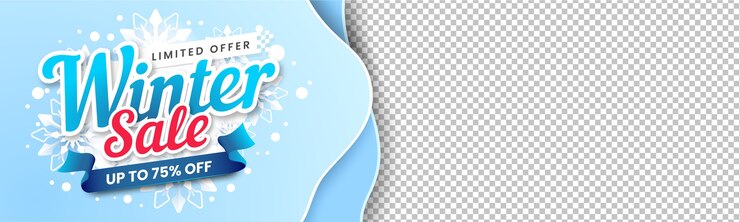 Vektor winter sale mit leerraum banner