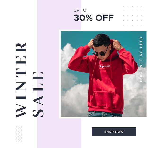 Vektor winter sales banner für web und social media