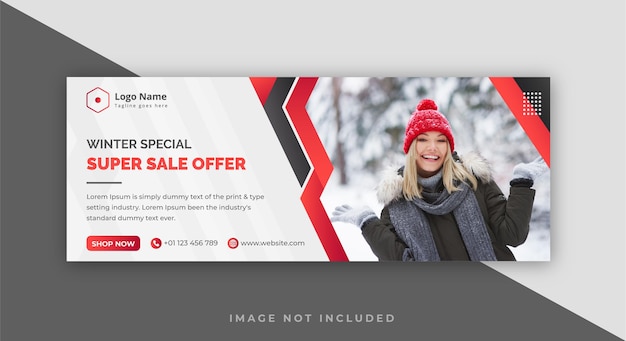 Winter sonderangebot facebook cover design