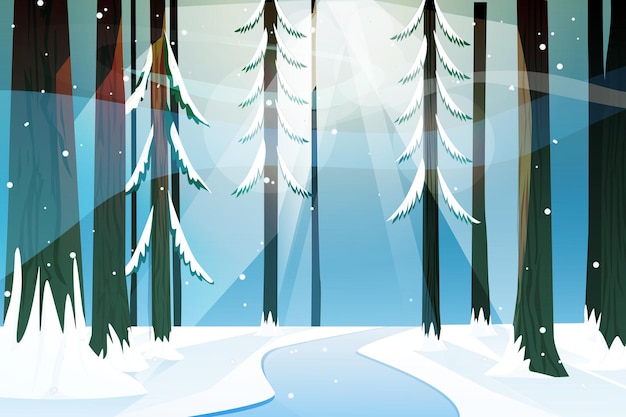 Vektor winter-szene flach-design-illustration