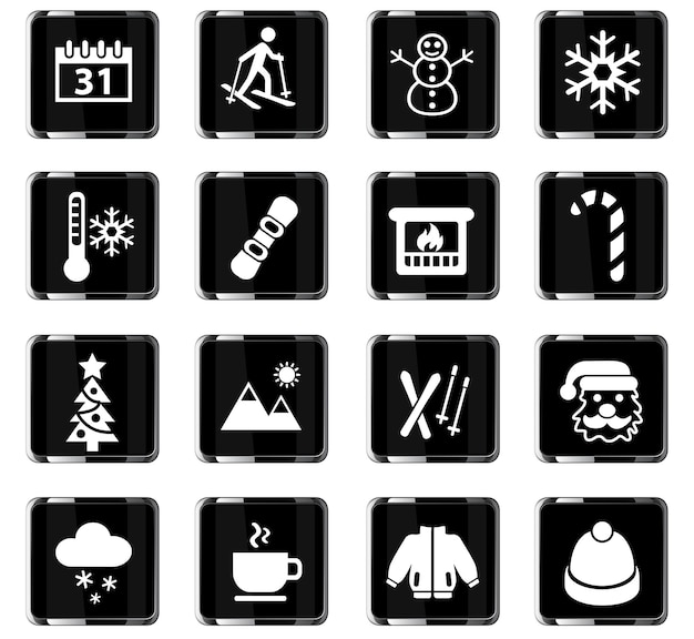 Winter-websymbole für das design der benutzeroberfläche