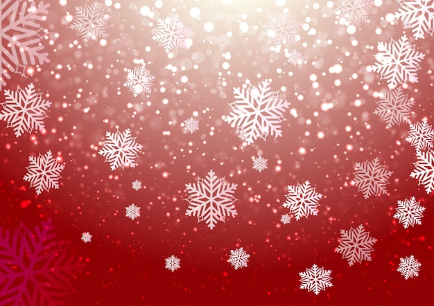 Winterhimmel mit fallender Schneeschneeflocke