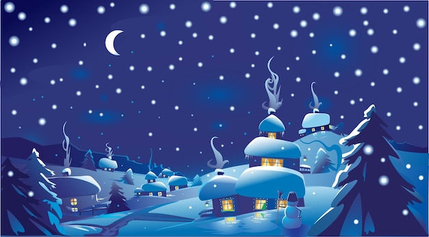 Winterhintergrund blaue Tannen Schnee