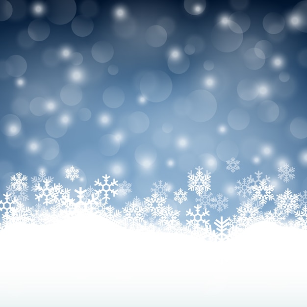 Vektor winterhintergrund mit schönen verschiedenen schneeflocken