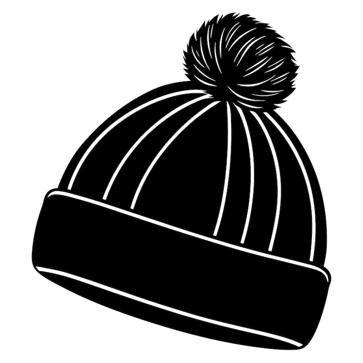 Vektor winterhut silhouette vektor strickhut kaltwetter kleidung hut