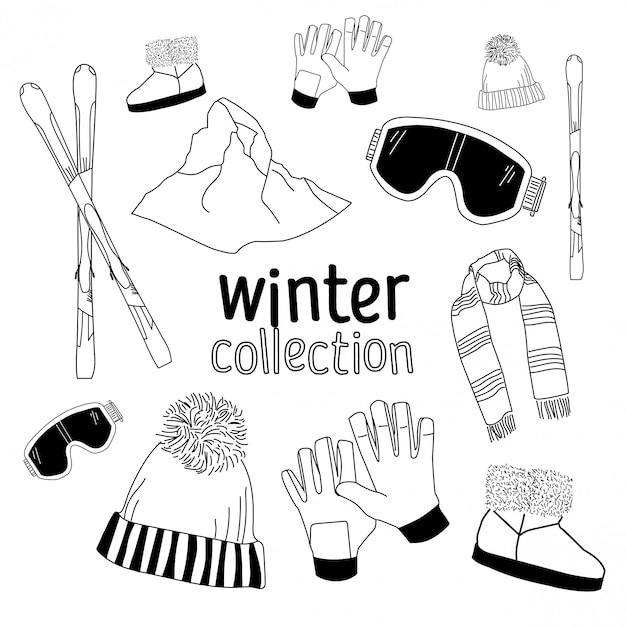 Vektor winterkollektion