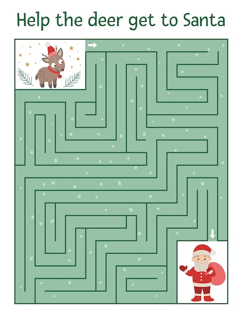 Winterlabyrinth für kinder. vorschule weihnachtsaktivität.