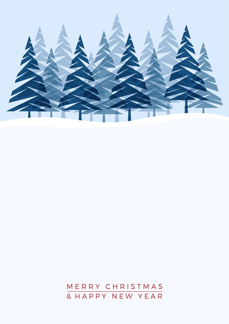 Vektor winterlandschaft hintergrund mit tanne und schnee im berg weihnachten vertikal