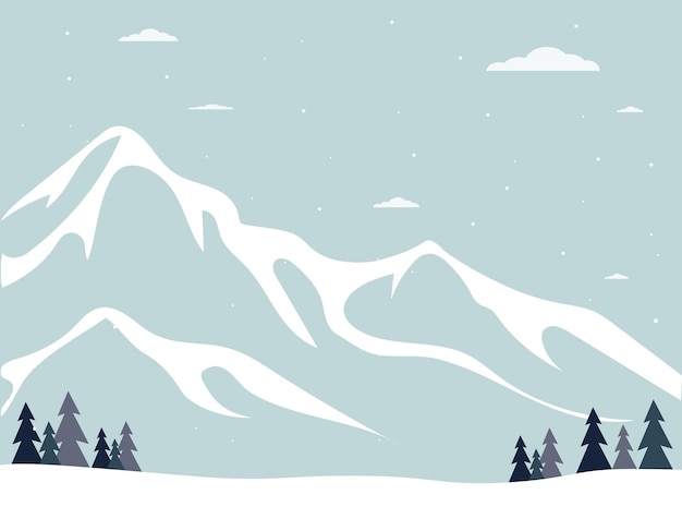 Winterlandschaft mit Bergen Schnee in den Bergen
