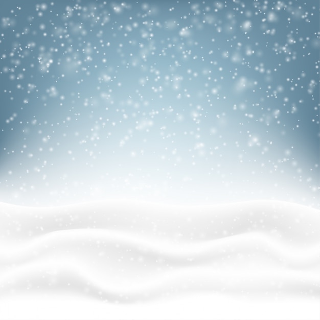 Vektor winterlandschaft mit schnee