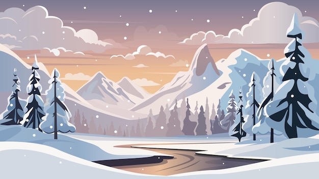 Winterlandschaft, Vektor, Illustration