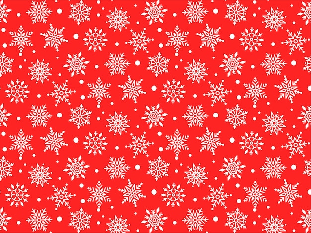 Wintermuster. Rotes Muster in einer weißen Schneeflocke. Vektor-Illustration