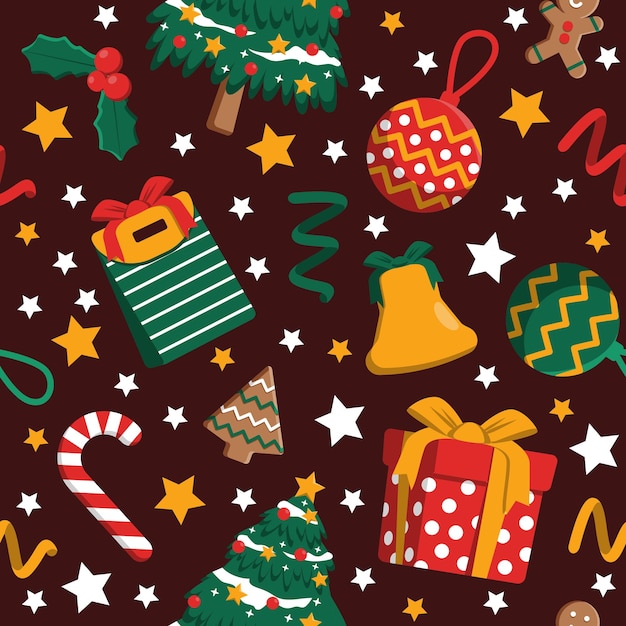Wintersaison Dezember Frohe Weihnachten Urlaub nahtlose Muster Hintergrund