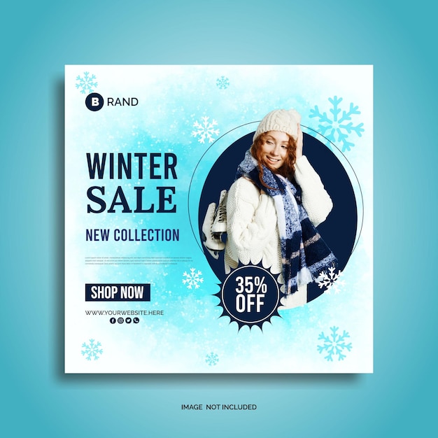 Vektor winterschlussverkauf instagram poster und banner design