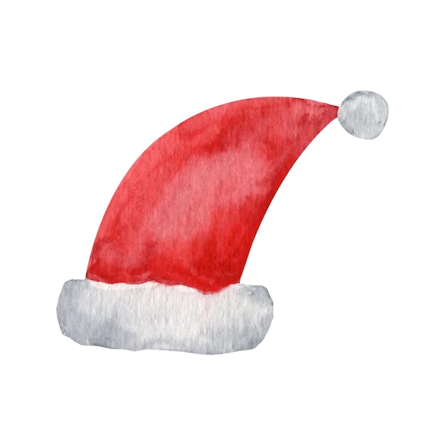 Winterweihnachtsmütze Aquarellillustration des neuen Jahres und des Weihnachten
