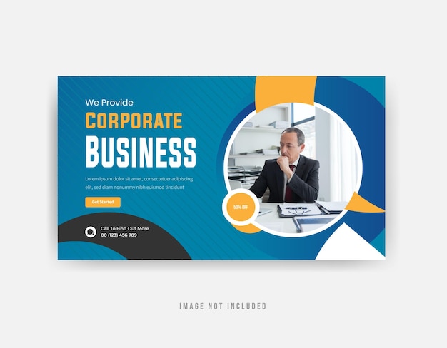 Wir bieten Corporate-Business-YouTube-Thumbnail-Design mit Premium-Vektor