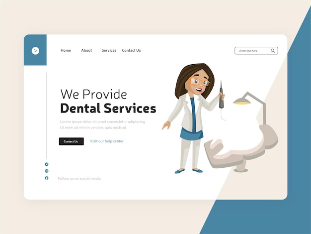 Wir bieten zahnärztliche dienstleistungen landingpage design