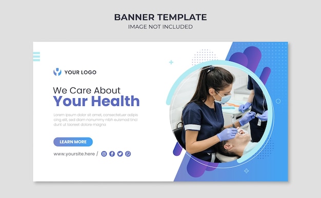 Wir kümmern uns um Ihre Gesundheitsbanner-Vorlage