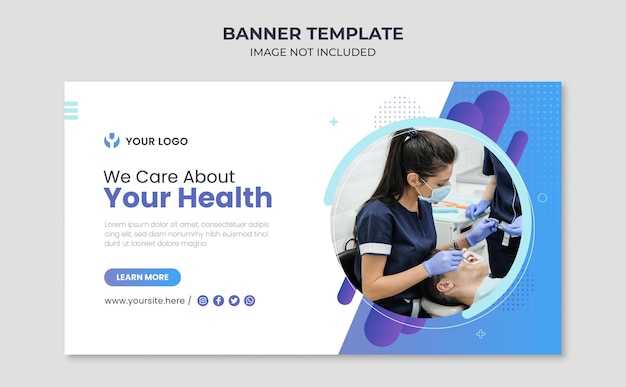 Vektor wir kümmern uns um ihre gesundheitsbanner-vorlage