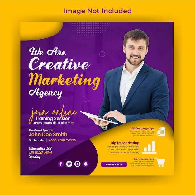 Wir sind eine Agentur für kreative Lösungen, Corporate Business Flyer Quadrat Instagram Social Media Post Banner
